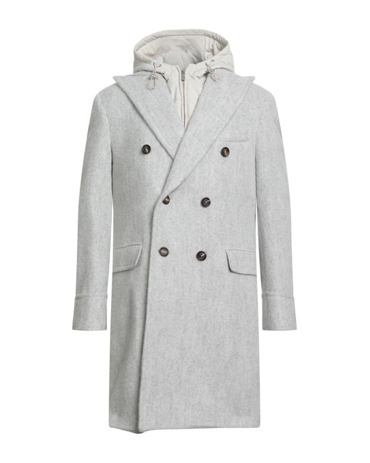 Eleventy Gray Platinum Light Coat Alpaca Wool, Polyamide, Wool for men