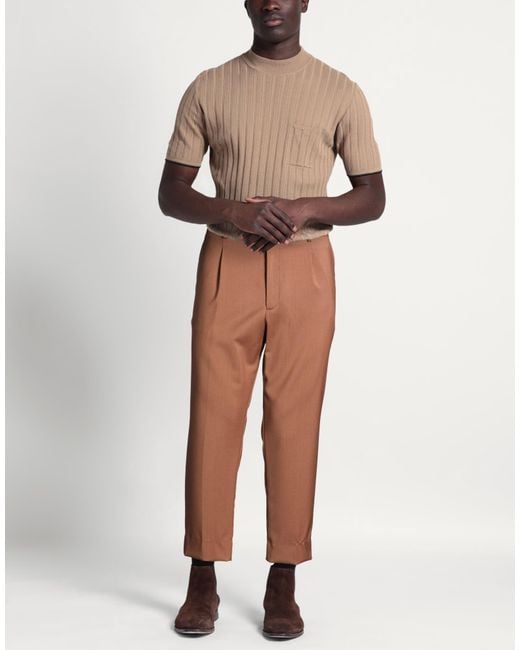 Costumein Brown Pants Virgin Wool for men