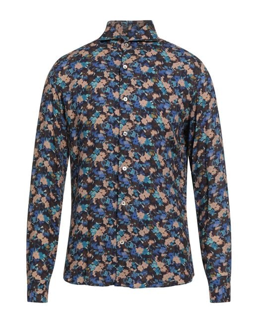Giannetto Portofino Blue Midnight Shirt Viscose, Wool for men