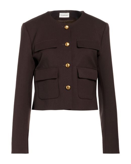 P.A.R.O.S.H. Brown Jacket Virgin Wool, Elastane
