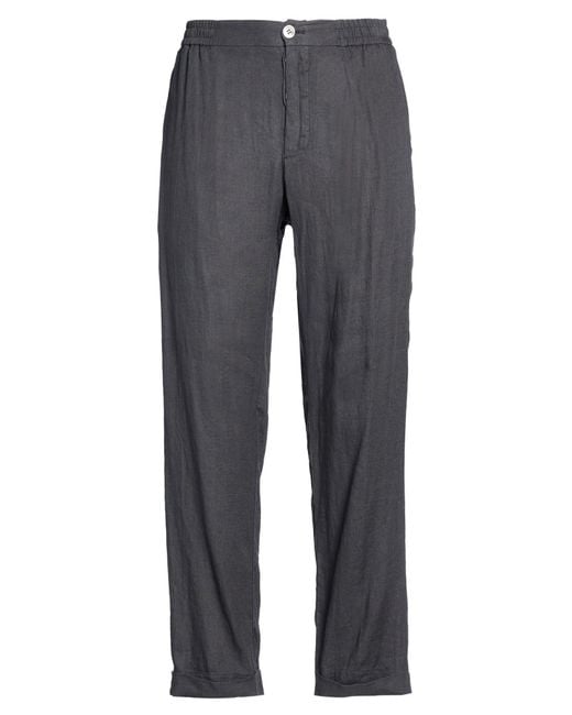 Alpha Studio Gray Pants Linen for men