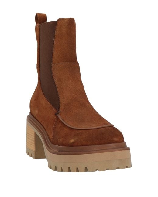 Mjus Brown Camel Ankle Boots Leather