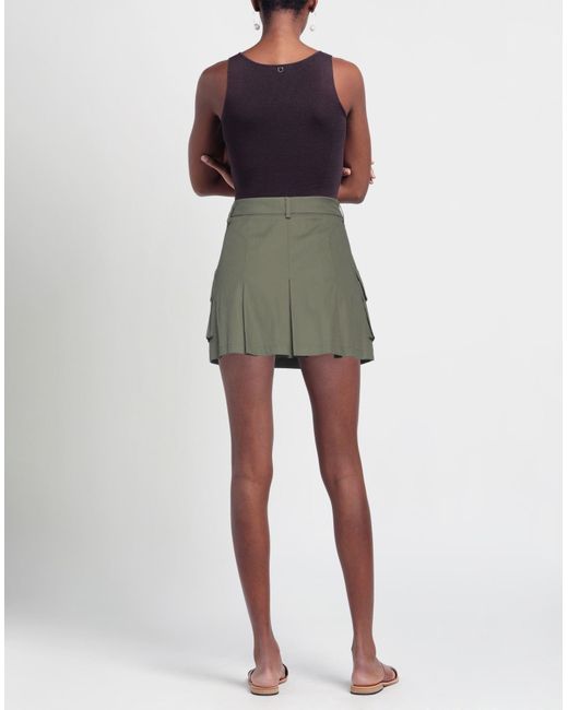 ViCOLO Green Military Mini Skirt Polyethylene, Elastane