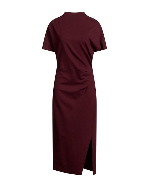 Caractere Red Midi Dress Viscose, Polyamide, Elastane