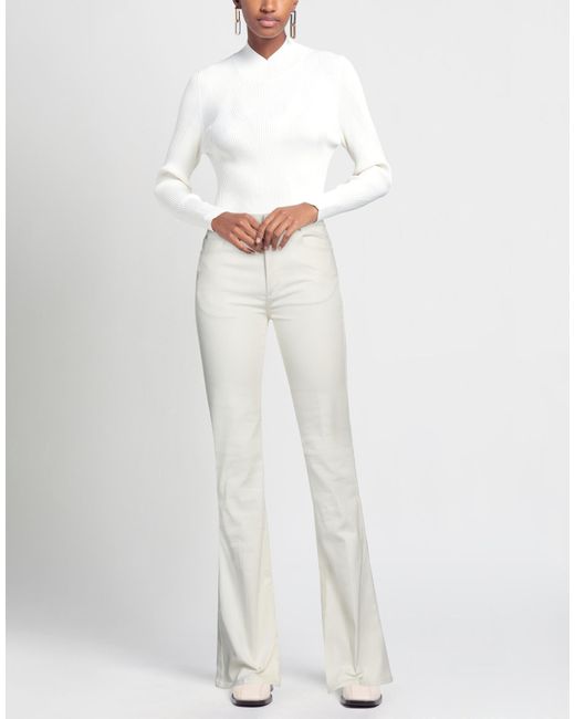 McQueen White Jeans Cotton, Elastane