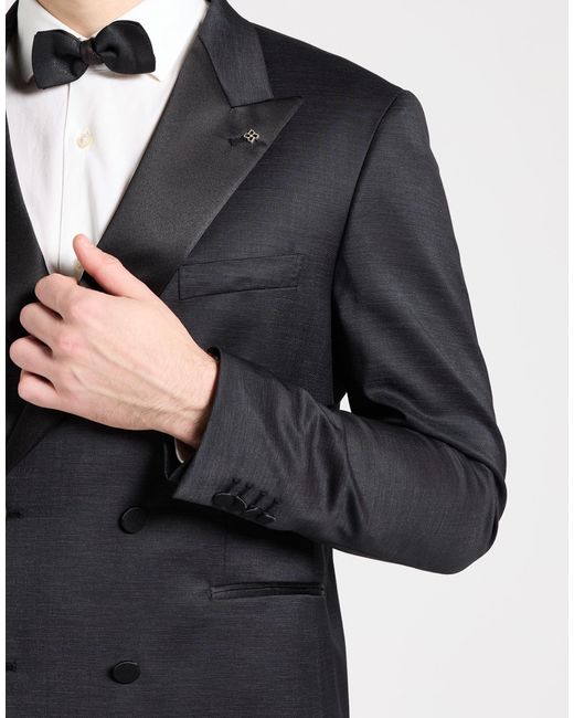 Tagliatore Black Suit Virgin Wool, Polyester, Elastane for men