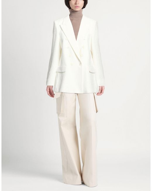 Windsor. White Blazer Cotton, Viscose, Polyamide