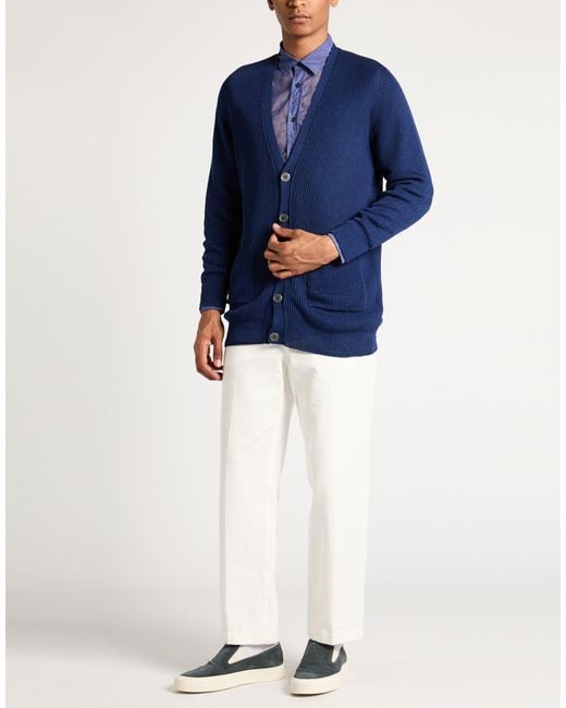 Amaranto Blue Cardigan Cotton for men