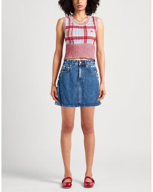 MSGM Blue Denim Skirt Cotton