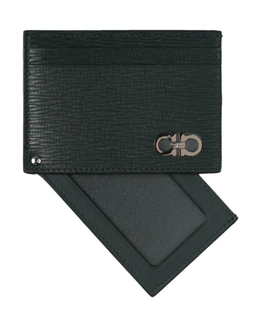 Ferragamo Green Dark Document Holder Calfskin for men