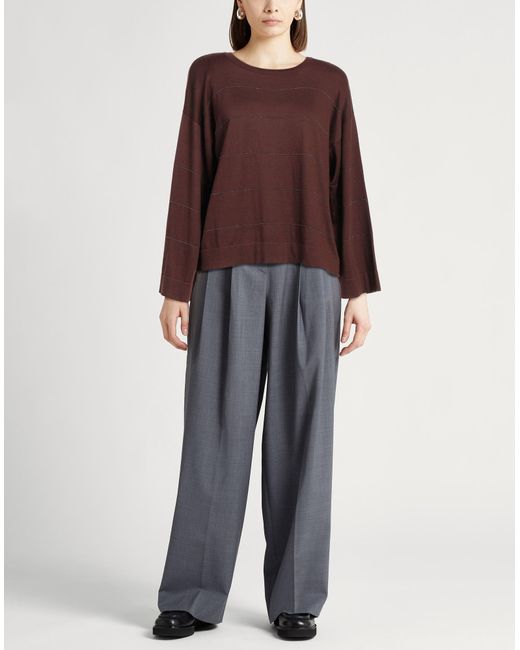 Fabiana Filippi Brown Chocolate Sweater Silk, Cotton, Ecobrass