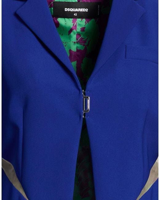 DSquared² Blue Bright Blazer Polyester, Polyurethane, Polyamide