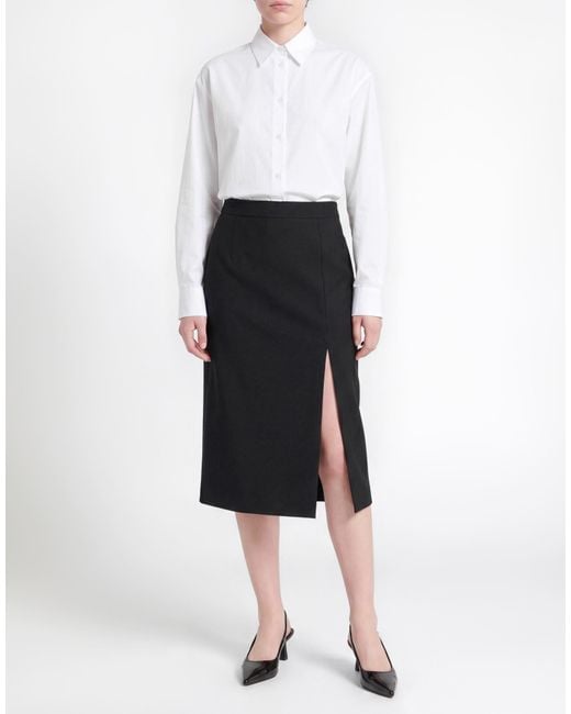 Moschino Black Midi Skirt Virgin Wool