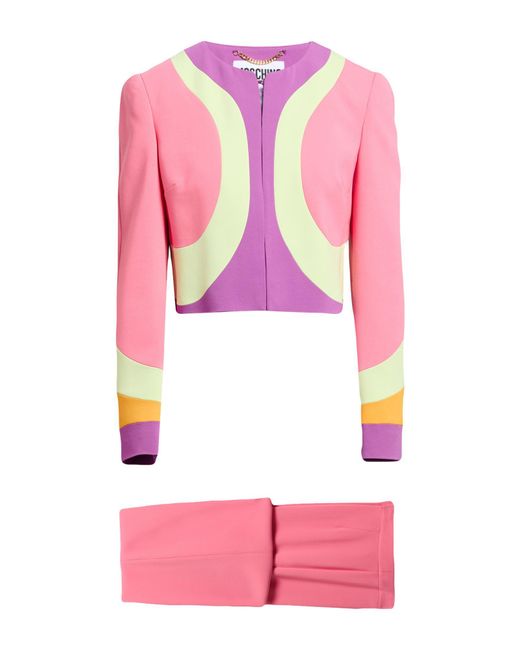 Moschino Pink Suit Polyester, Elastane