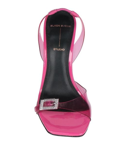 Black Suede Studio Pink Sandals Pvc