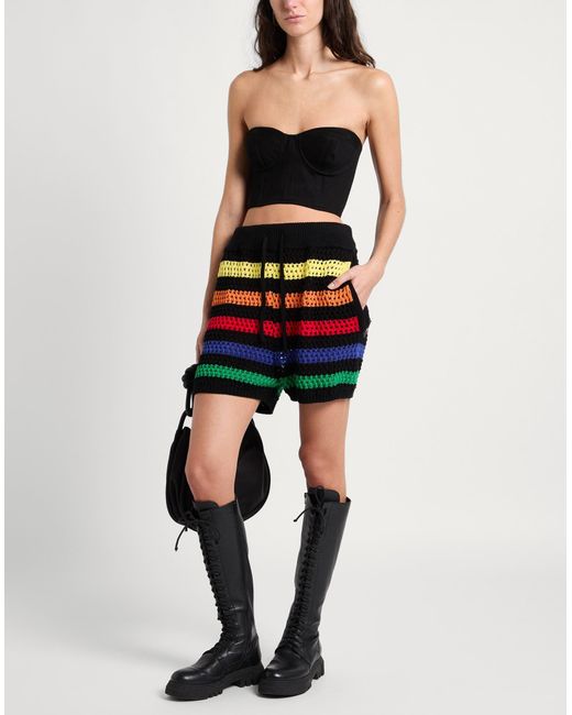 MSGM Black Shorts & Bermuda Shorts Cotton