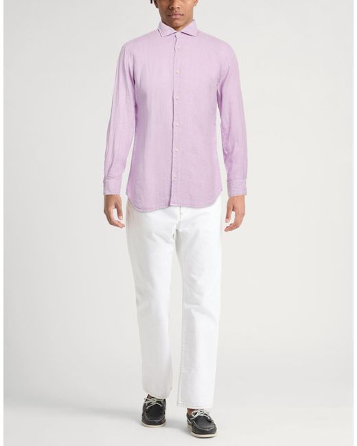 Fedeli Pink Shirt Linen for men