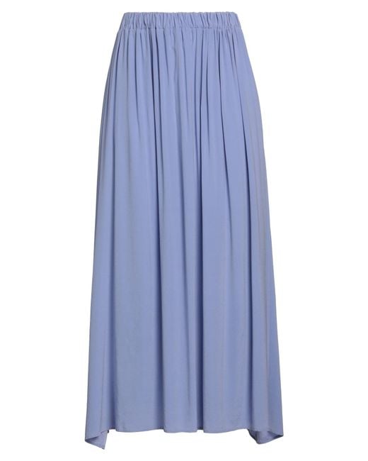 Rossopuro Blue Maxi Skirt Silk, Elastane
