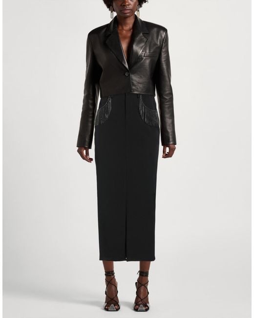 Liu Jo Black Better Midi Skirt Polyester, Elastane