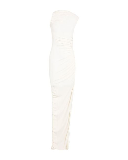 Rick Owens White Maxi Dress Viscose, Polyamide, Elastane