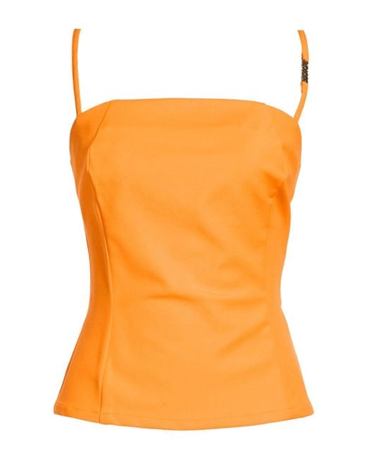 Versace Jeans Couture Orange Top Viscose, Polyamide, Elastane