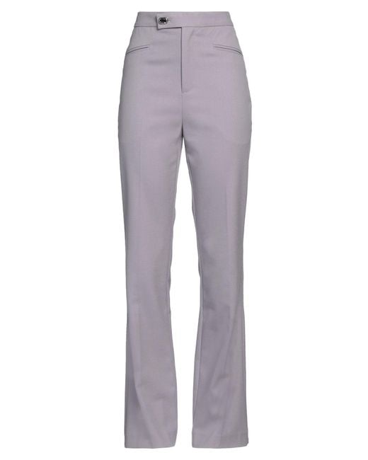 Isabelle Blanche Gray Lilac Pants Polyester, Viscose, Wool, Elastane