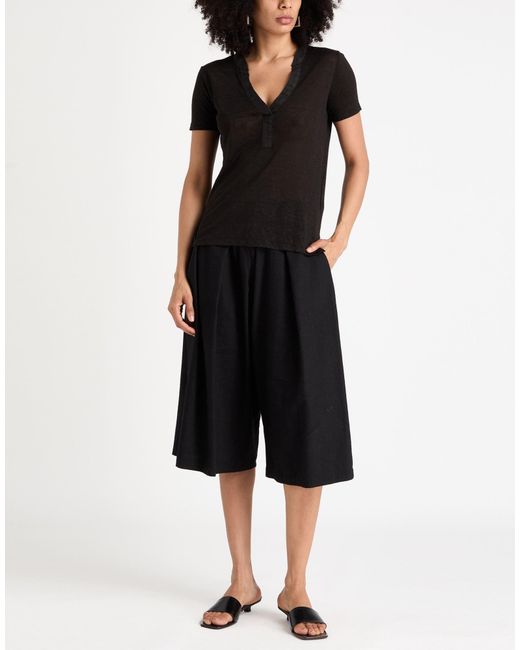 120% Lino Black T-Shirt Linen
