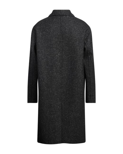 Lardini Black Coat Wool, Silk for men