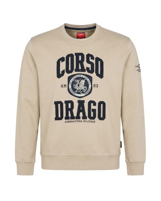 Aeronautica Militare White Sweatshirt Cotton for men