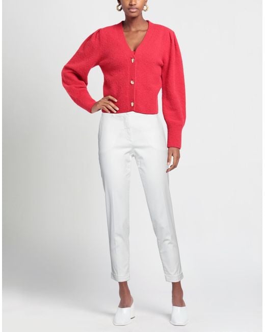 19.70 Nineteen Seventy White Pants Cotton, Elastane