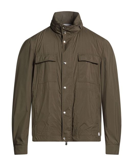 Fedeli Green Military Jacket Polyester for men