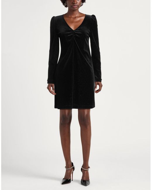 Hanita Black Mini Dress Polyester, Elastane