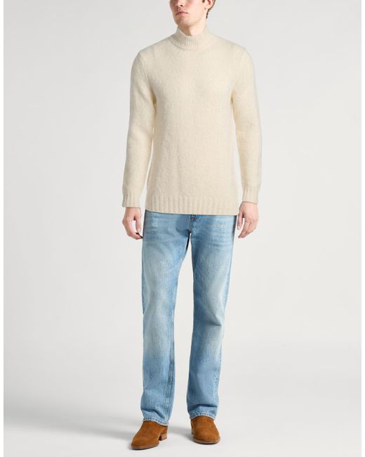 Fedeli White Turtleneck Virgin Wool, Cashmere, Polyamide for men