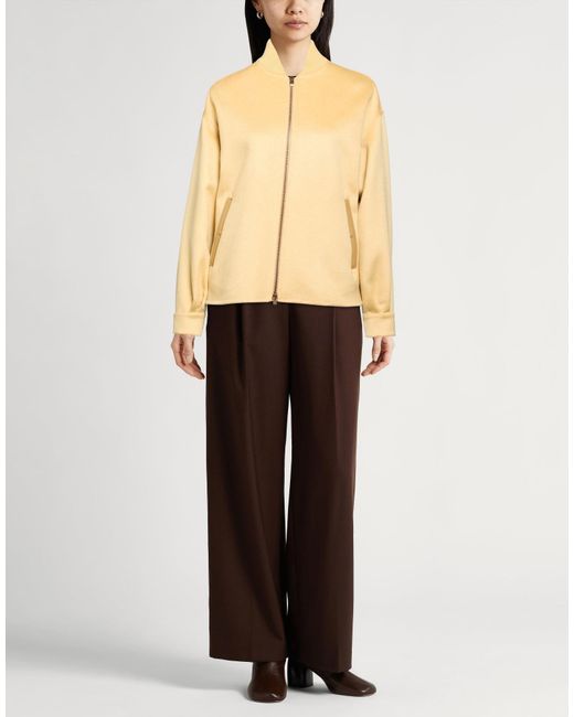 Agnona Natural Jacket Cashmere, Ovine Leather, Metal