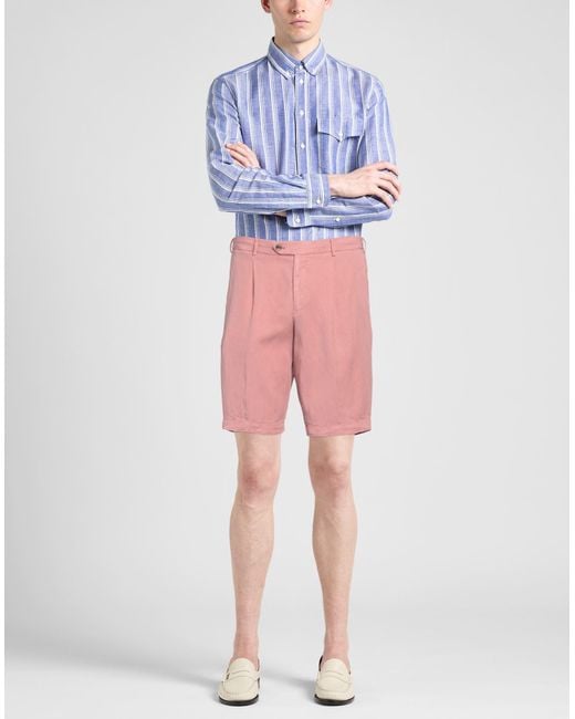 PT Torino Pink Shorts & Bermuda Shorts Lyocell, Linen, Cotton for men
