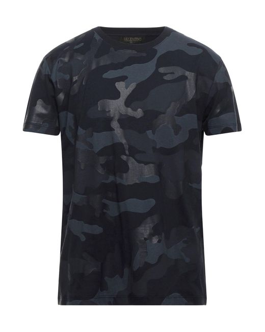 Valentino Cotton T-shirt in Lead (Blue 