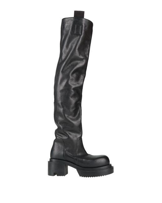 Rick Owens Black Boot Leather