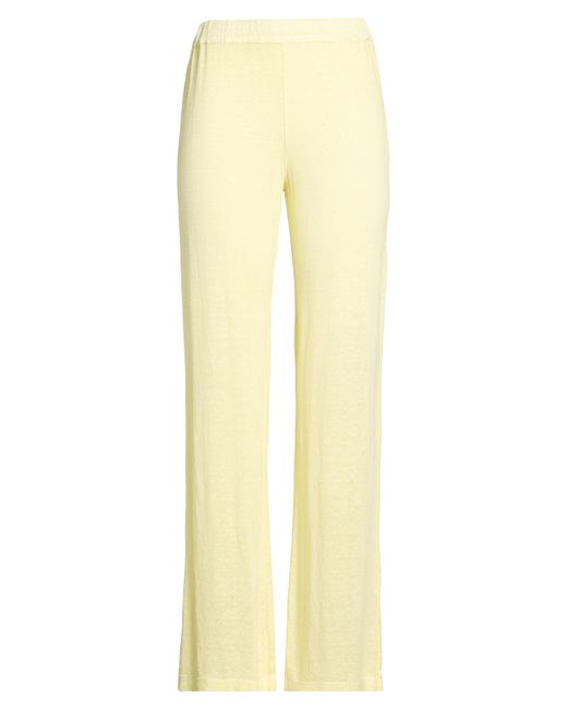 120% Lino Yellow Pants Linen, Elastane