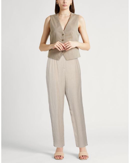 Emporio Armani White Pants Linen, Lyocell