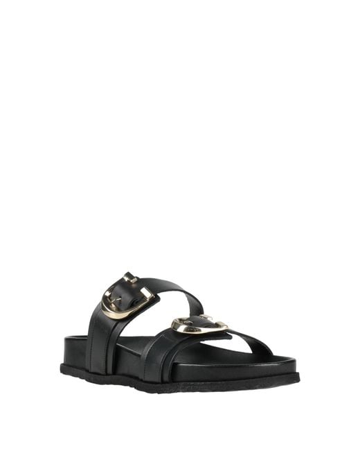 Divine Follie Black Sandals Leather