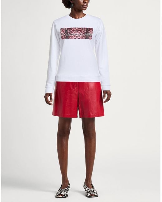 Roberto Cavalli White Sweatshirt Cotton, Polyester
