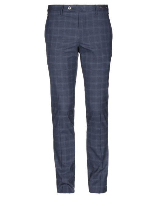 PT Torino Blue Midnight Pants Polyester, Wool, Elastane for men