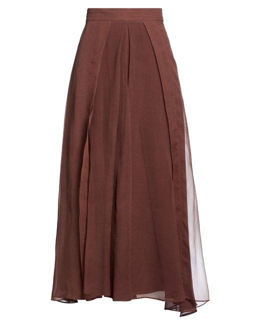 Brunello Cucinelli Purple Maxi Skirt Silk