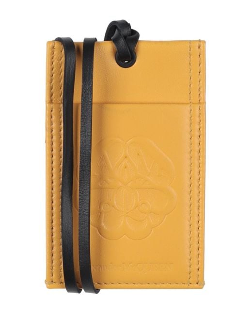 McQueen Yellow Cardholder Leather