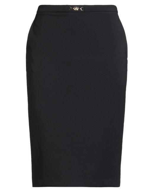 Elisabetta Franchi Black Essential Midi Skirt Polyester, Elastane