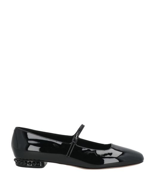 Casadei Black Ballet Flats Leather
