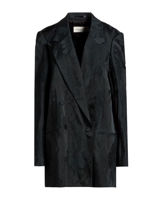 Dries Van Noten Black Dark Blazer Cotton, Viscose, Metallic Fiber