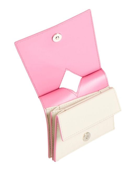 MM6 by Maison Margiela Pink Cross-Body Bag Cow Leather, Polyurethane, Polyester, Viscose