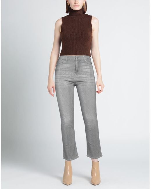 7 For All Mankind Gray Jeans Cotton, Elastomultiester, Elastane