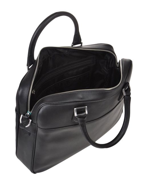Emporio Armani Black Handbag Bovine Leather, Polyurethane Coated for men